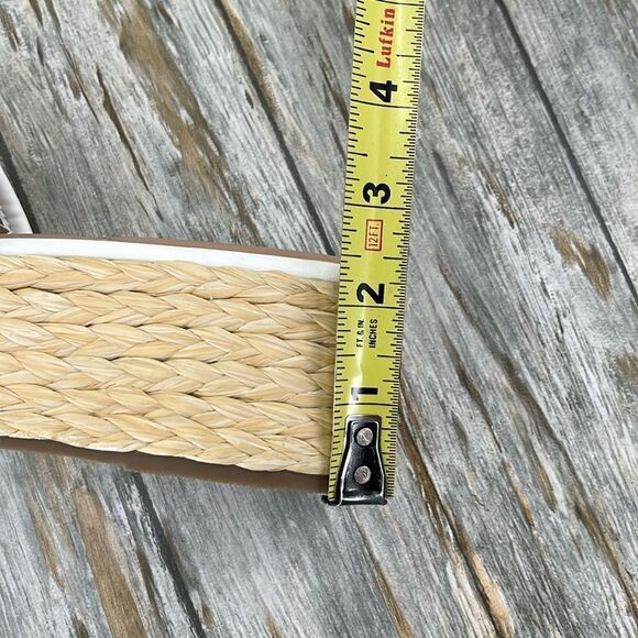 Women's Dressy Raffia Platform Slide Sandals Shies Size 11 - Picture 6 of 12